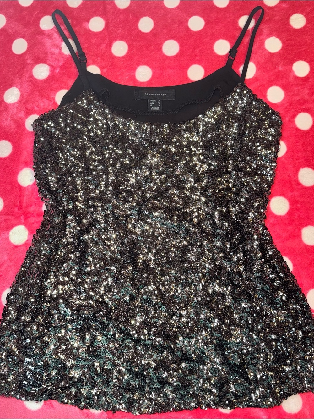 Atmosphere Black & Silver Sequin Top